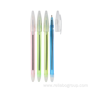 Custom brand logo plastic soft grip ballpoint pen